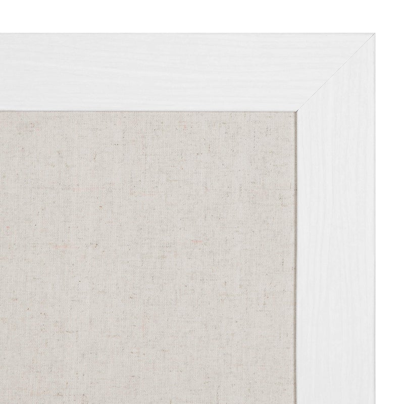 DesignOvation Beatrice Framed Linen Fabric Pinboard, 27x33, White, Rustic Wall Organization - Image 5